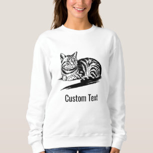 Benutzerdefiniertes Weiß Schwarz Katze Mama Süß Gr Sweatshirt