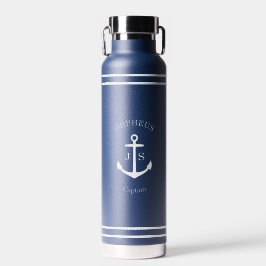 Benutzerdefiniertes weißes Ankerlogo Trinkflasche