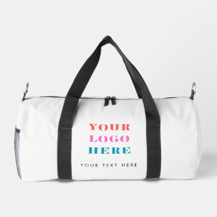 Benutzerdefiniertes weißes Business-Logo & Text Fi Duffle Bag