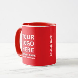 Benutzerdefiniertes weißes Firmenlogo auf einem ge Tasse