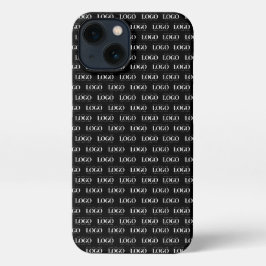 Benutzerdefiniertes weißes Firmenlogo auf schwarze iPhone Hülle
