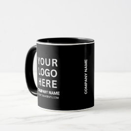 Benutzerdefiniertes weißes Firmenlogo auf schwarze Tasse