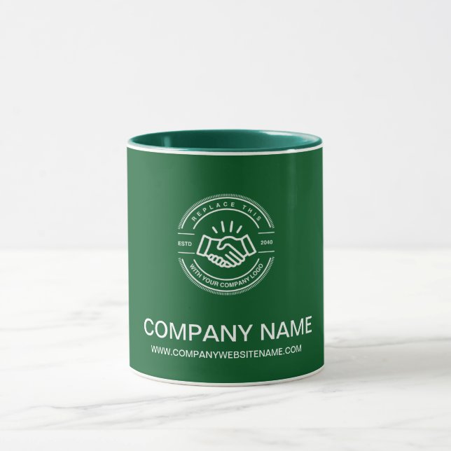 Benutzerdefiniertes Werbelogo in grüner Farbe Tasse (Zentrum)