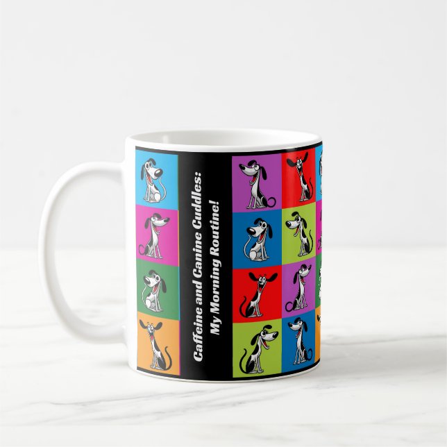 Benutzerdefiniertes Whippet-Weck-Up-Wunder Kaffeetasse (Links)