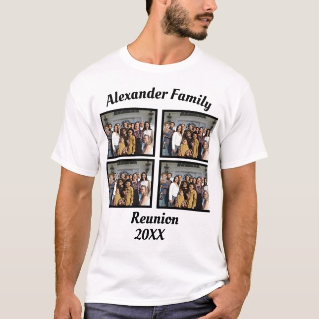 Benutzerdefiniertes Wiedersehen 4-Foto T-Shirt (Vorderseite)