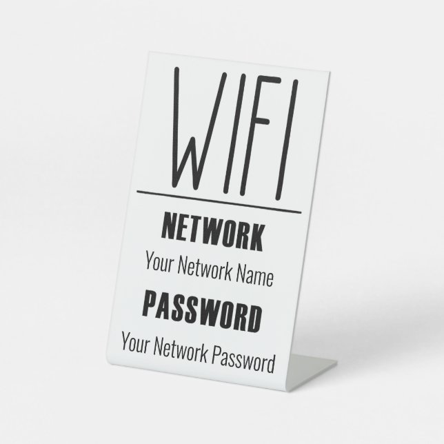 Benutzerdefiniertes WiFi-Netzwerkkennwort für Gäst Sockelschild (Vorderseite)