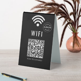 Benutzerdefiniertes WiFi Schwarzes Tischzeichen mi Tischaufsteller