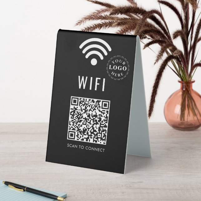 Benutzerdefiniertes WiFi Schwarzes Tischzeichen mi Tischaufsteller (In Situ (Tisch))