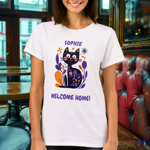Benutzerdefiniertes Willkommen-zu-Hause-Katze-Graf T-Shirt