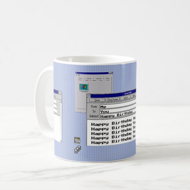 Benutzerdefiniertes Windows 95 Computerthema zum G Kaffeetasse (Vorderseite Links)