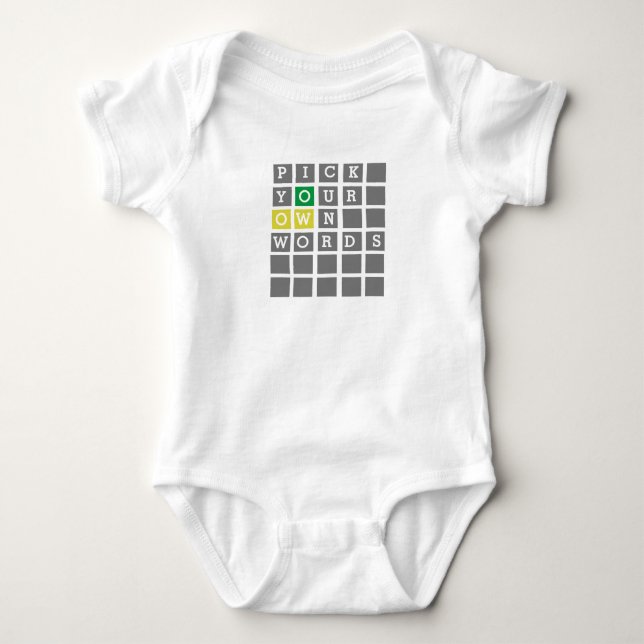 Benutzerdefiniertes Wort  Baby Strampler (Vorderseite)