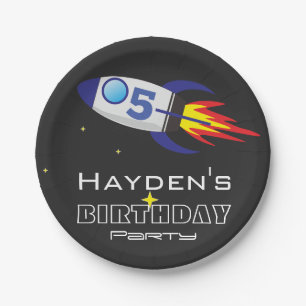 Benutzerdefiniertes Zeitalter für den Space Rocket Pappteller