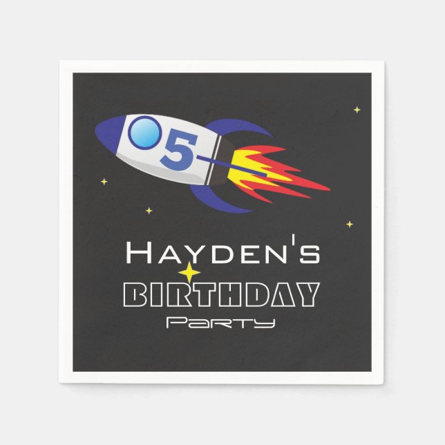 Benutzerdefiniertes Zeitalter für den Space Rocket Serviette (Vorderseite)
