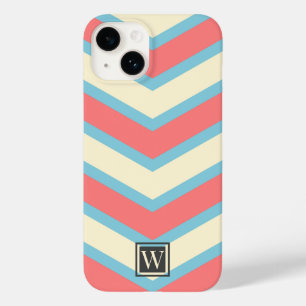 Benutzerdefiniertes Zickzack Monogramm Pastell Ora Case-Mate iPhone 14 Hülle