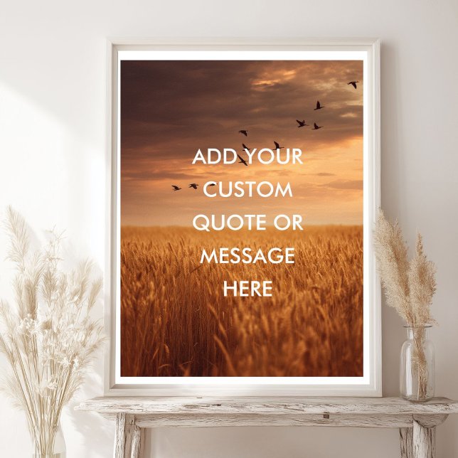 Benutzerdefiniertes Zitat-Auswahlfeld-Zitat-Poster Poster (Custom Quote Sunset Field Quote Poster)