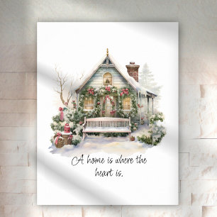 Benutzerdefiniertes Zitat Nordische Winterlandscha Poster