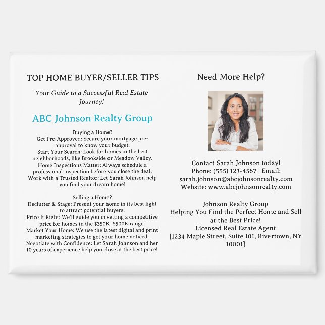 Benutzerdefiniertes Zuhause Buyer oder Verkaufsfüh Magnet (Vorderseite)