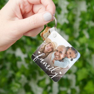 Benutzerdefiniertes Zwei-Foto-Doppelseitiges Famil Schlüsselanhänger