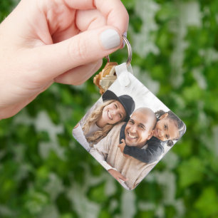 Benutzerdefiniertes Zwei-Foto-Doppelseitiges Famil Schlüsselanhänger