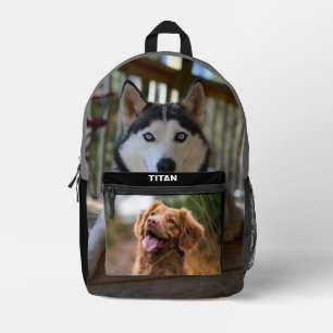 Benutzerdefiniertes Zwei-Hund-Foto Bedruckter Rucksack