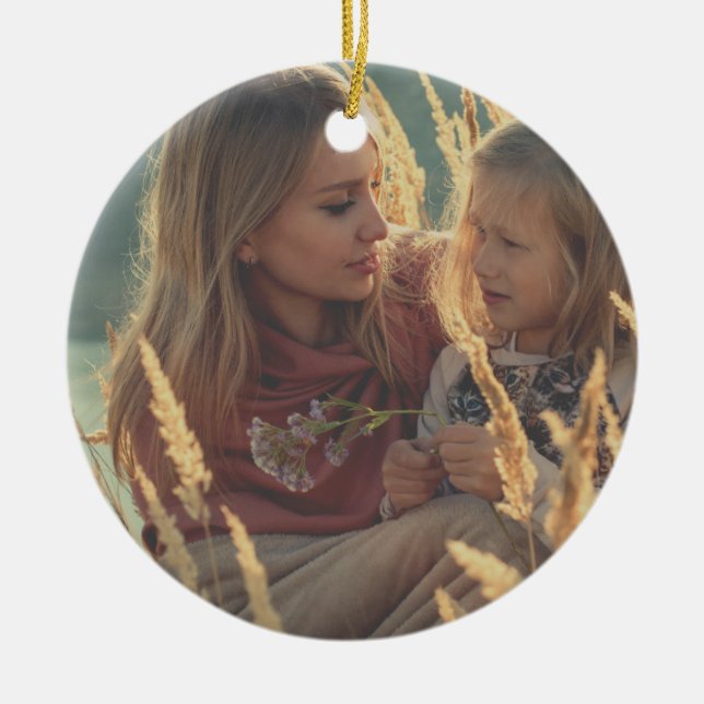 benutzerdefiniertes zweiseitiges Foto personalisie Keramik Ornament (Vorne)