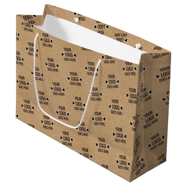 Benutzerfreundliches Firmenlogo Große Geschenktüte (Vorderseite Schrägansicht)