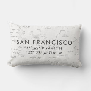 Benutzerkarte San Francisco Leichtgrau Lendenkissen