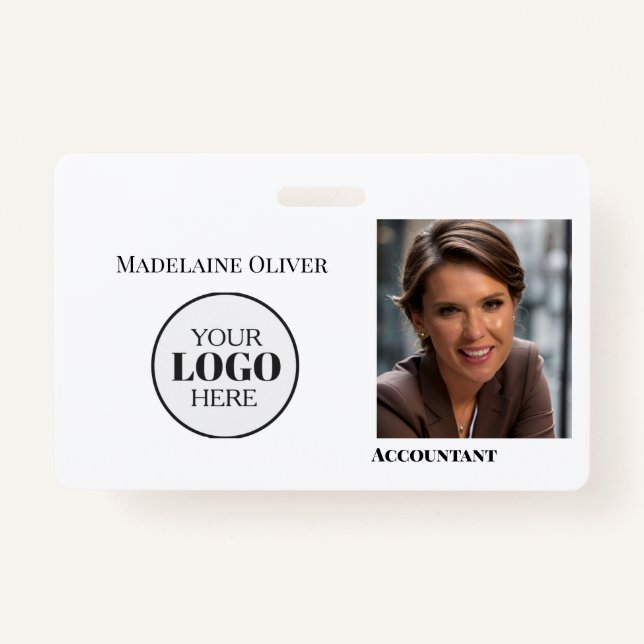 Benutzerkonto Mitarbeiter-ID Foto Einfaches Logo-A Ausweis (Vorderseite)
