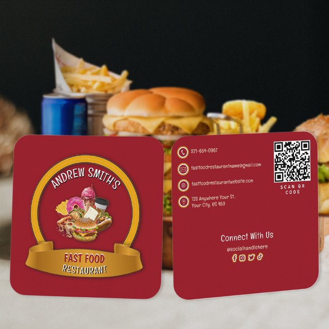BenutzerLogo für Fast Food Company | QR-Code Quadratische Visitenkarte (Von Creator hochgeladen)