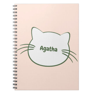 Benutzername auf der Vorderseite Cat Shape Design Notizblock