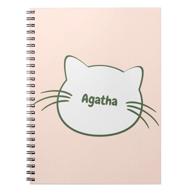 Benutzername auf der Vorderseite Cat Shape Design Notizblock (Vorderseite)
