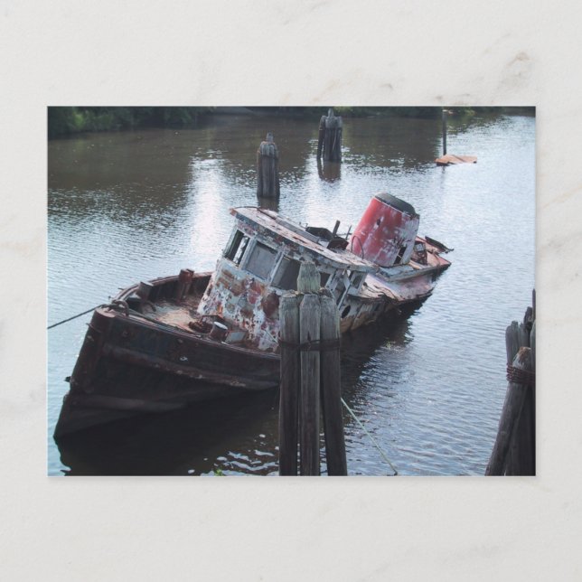 Benutztes Boot für Verkauf - Postkarte (Vorderseite)