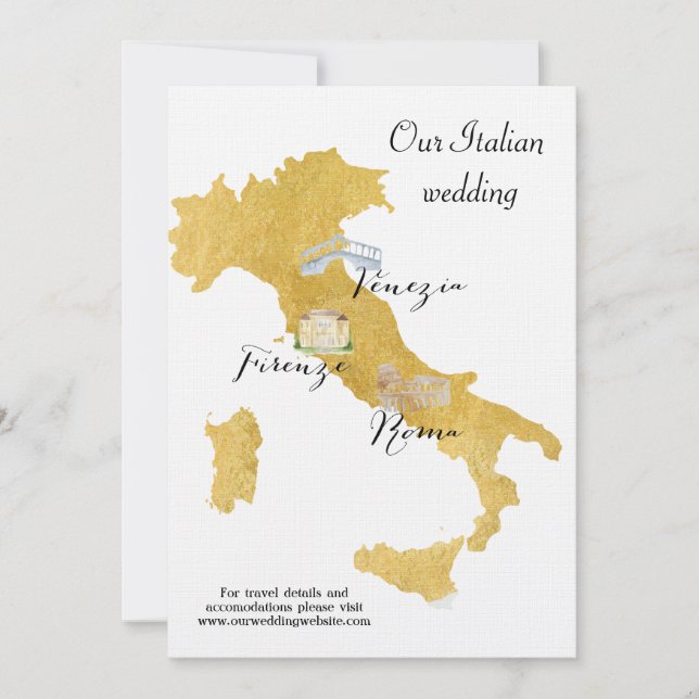 Benvenuti Italia Hochzeit in Urlaubsort Karte (Vorderseite)