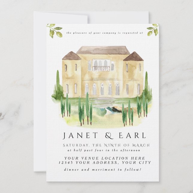 Benvenuti Italia Wedding Einladungen (Vorderseite)