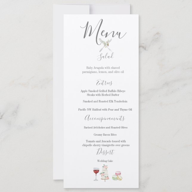 Benvenuti Italia Wedding Menu Save The Date (Vorderseite)