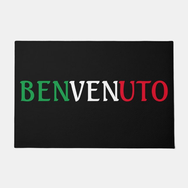 Benvenuto Willkommen in den Farben der italienisch Fußmatte (Vorderseite)