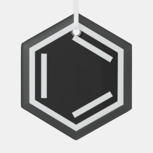 BENZENE RING SYMBOL ORNAMENT AUS GLAS