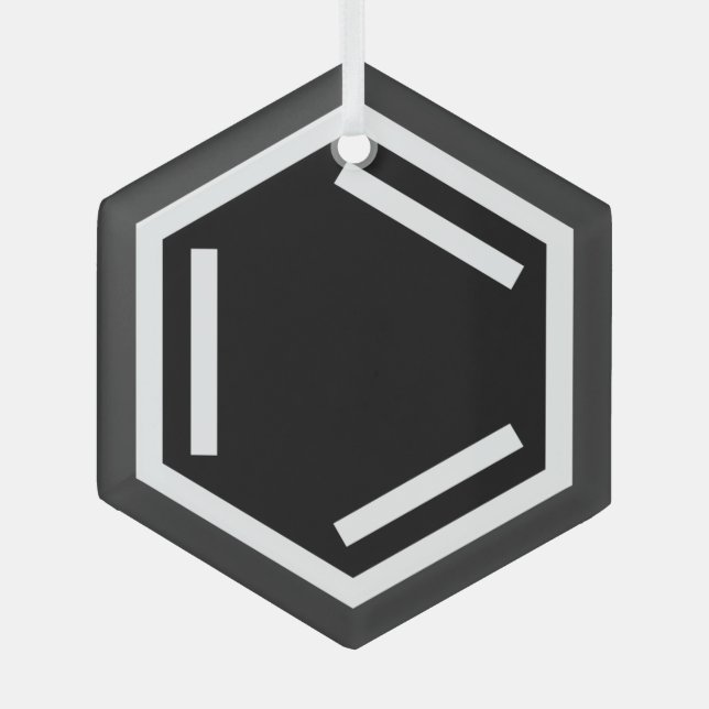 BENZENE RING SYMBOL ORNAMENT AUS GLAS (Vorderseite)