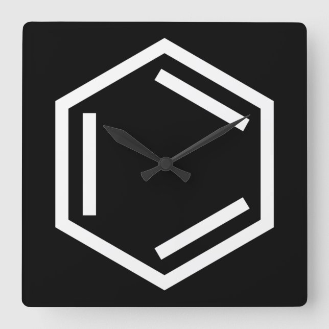 BENZENE RING SYMBOL QUADRATISCHE WANDUHR (Vorderseite)