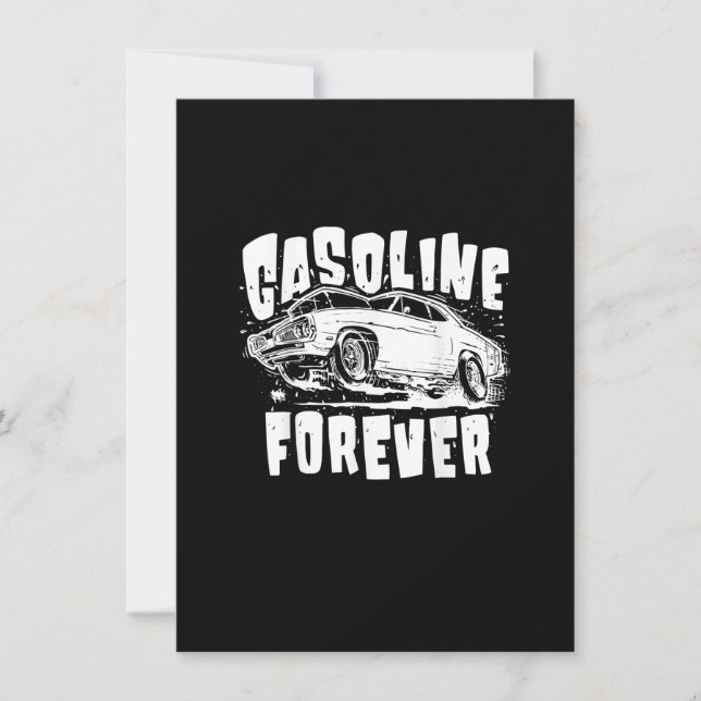Benzin Forever Funny Gas Cars T-Shirts Einladung (Vorderseite)