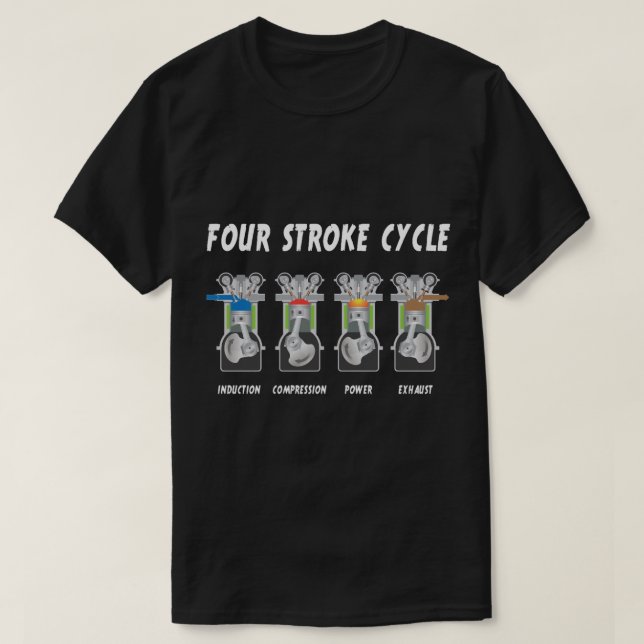 Benzin-Viertaktzyklus T-Shirt (Design vorne)