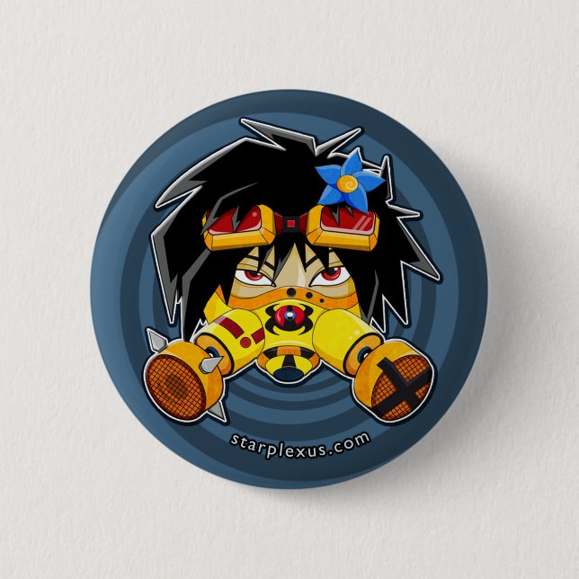 Benzinkirschblüte-Knopf Button (Vorderseite)