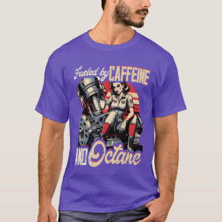 Benzinkopf Auto, angetrieben von Koffein und Oktan T-Shirt