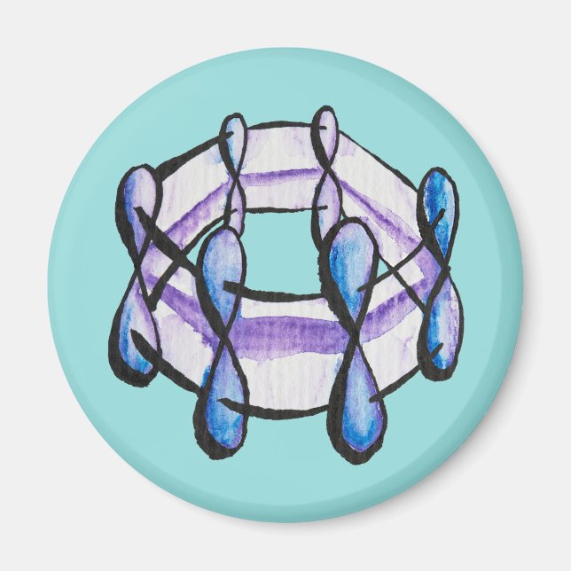 Benzol Molecule Bio Chemie Art Magnet (Vorne)