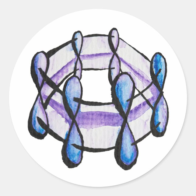 Benzol Molecule Bio Chemie Art Runder Aufkleber (Vorderseite)