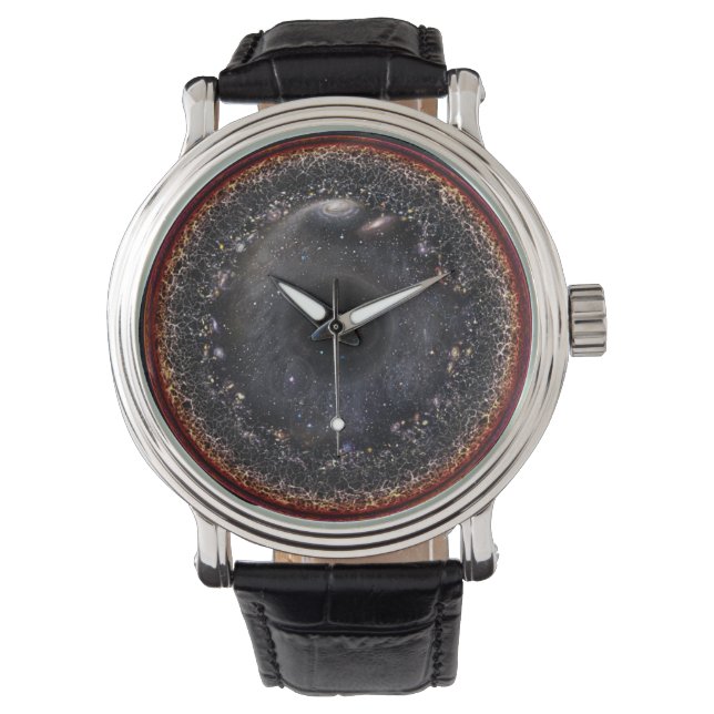 Beobachtbare Universe Logarithmic Illustration Wat Armbanduhr (Vorderseite)