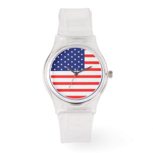Beobachte Amerikanische Flagge USA Patriotisches K Armbanduhr