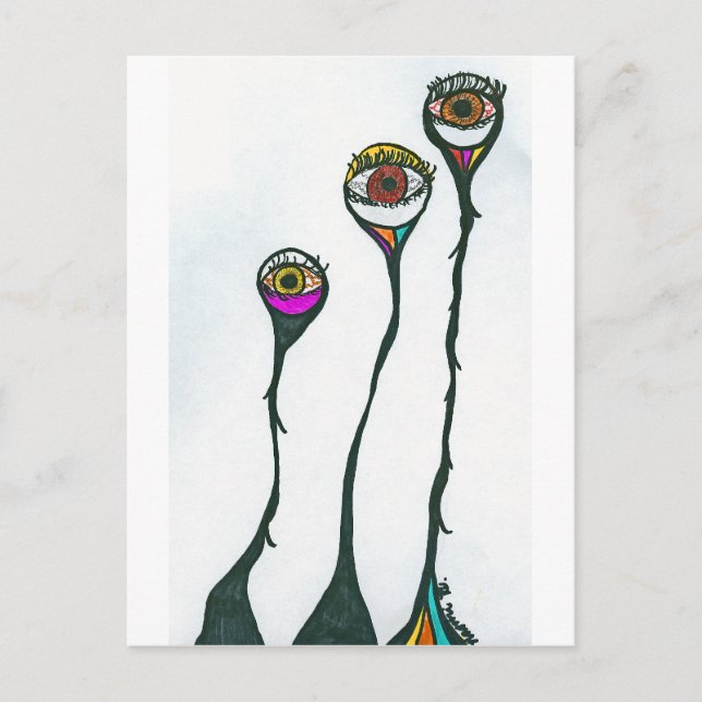 Beobachte Augen, wer beobachtet dich? surrealistis Postkarte (Vorderseite)