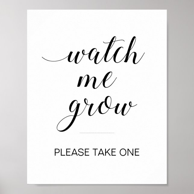 Beobachten Sie, wie ich Baby Shower Botanische Fav Poster (Vorne)