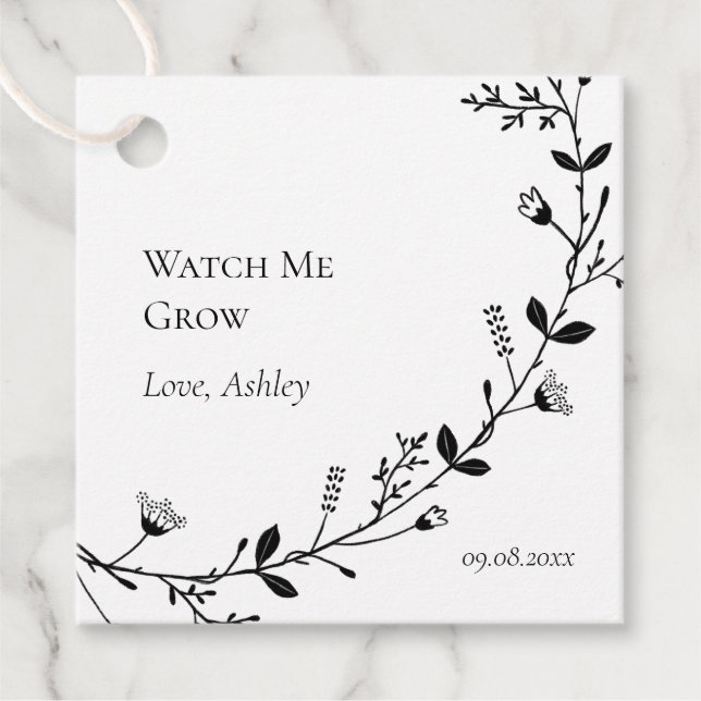 Beobachten Sie, wie ich Pflanze oder Blume wachsen Geschenkanhänger (Vorderseite)